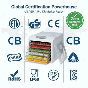 6 Tray Food Dehydrator 500W High Power Smart Control Uniform Drying for Jerky Fruit BPA Free Household Use Eco Friendly