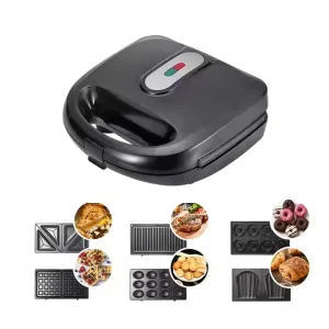 6 in 1 Electric Non Stick Detachable Grill Griller 2 Slices Snack Mini Waffle Maker Professional Sandwich Panini Maker