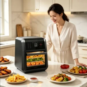 6-in-1 Multifunctional Air Fryer Oven with Rotisserie Dehydrator Convection Countertop Toaster Oven for Baking & Roasting