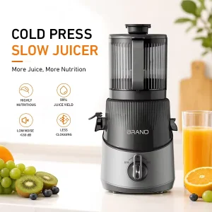 6.14inch Big Mouth Masticating Juicer Automatic Pulp Separation Energy Saving Kitchen Juicer Easy Clean Household Juicer OEM ODM