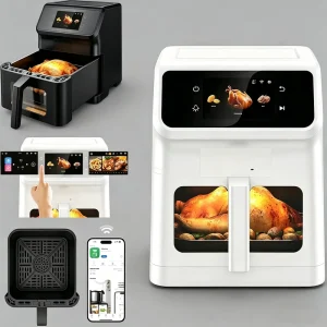 6.5L Smart TFT Touch 4.3 inch Built-in Recipes 1800W Air Fryer Color Digital Electric Oven for Home Use