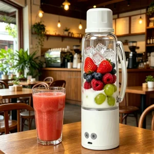 6000mAh USB Blender 12V 370W Portable Juice Cup 6 Blades IPX7 Waterproof Pulse Function Smoothie Maker for Travel Gym Outdoor