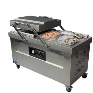 600PD Electric Stainless Steel Case Vacuum Packing Machine Easy Clean Dual Chamber Commercial Food Sealer for Factory & Store