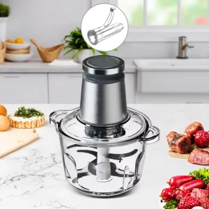 600W 3L Capacity Electric Portable Household Food Processor One Touch Pulse Control Meat and Vegetable Grinder Slicer