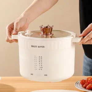 600W Fast Cook Electric Micro Pressure Pot See-Through Lid Multi-Function Cooker for Quick Meals Porridge & Hot Pot Easy Clean