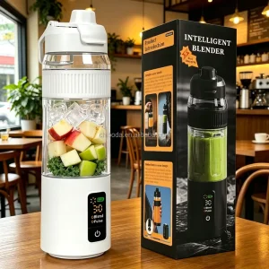 600ml Personal Size Blender Household Fruit Mixer for Shakes and Smoothies 6 Blade Ideal for Travel Home and Office