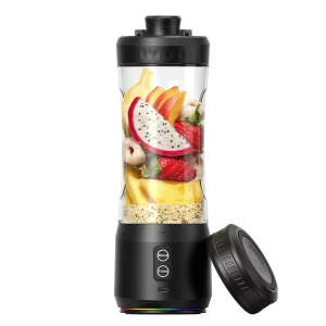 600ml Personal Size Pulse Mode Rechargeable 6 Blades Low Noise Portable Juicer Blender USB-C Charging BPA Free Ice Car Outdoor