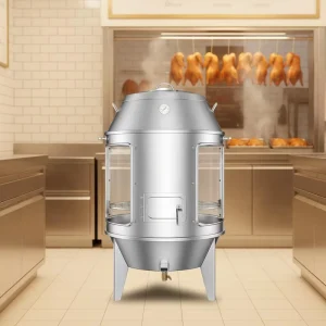 60cm Diameter Stainless Steel Roaster Oven Transparent Tempered Glass Rotisserie for Commercial Home Use