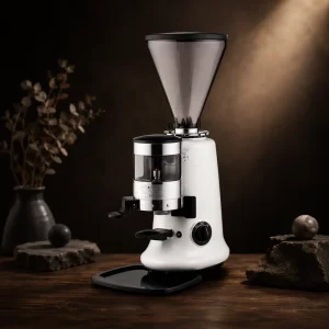 64mm Flat Burr Professional Commercial Coffee Grinder with Manual Powder Dispenser Coffee Bean Grinder