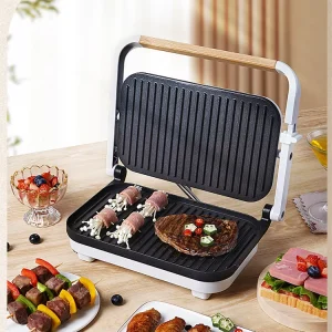 650W Non Stick Stainless Steel Square Panini Press Grill Electric Indoor Sandwich Maker Portable
