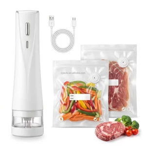 65KPa Portable Handheld Vacuum Sealer One Touch Type-C Rechargeable Food Saver for Meat Vegetables and Household Bags