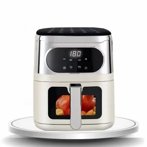 6L 1200W Large Window Air Fryer Oven Intelligent Timing Electric Smart Air Fryer With Touch Screen Control