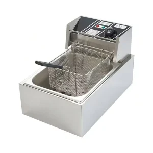 6L + 6L Dual-Tank Stainless Steel Silver Desktop Electric Deep Fryer 2.5KW Power for Potato Chips and Chicken Nuggets
