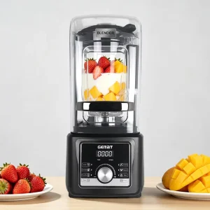 6L Commercial Silent Blender Machine Food Mixer with Sound Shield Digital Control Timer Variable Speed Smoothie Maker Mixer