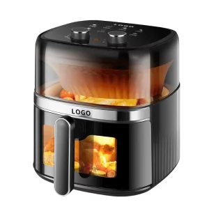 6L Electric Air Fryer Oven 1500W Temperature Control 360° Hot Air Circulation Visible Window for Home Kitchen