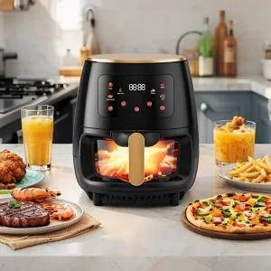6L Electric Intelligent Digital Multifunctional Air Fryer Toaster Oven Deep Pot Low-fat Hot Air Circulation Non-Stick RV