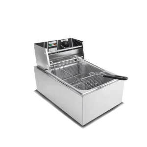 6L Electric Single Cylinder Deep Oil Fryer Stainless Steel for Making French Fries and Chips