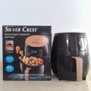 6L Extra Large Air Fryer 2400W LCD Touch Control Oil-Free Healthy Cooking Electric Hot Air Fryer Oven S-18 Black