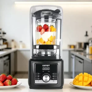 6L Quiet Commercial Blender with Soundproof Shield Ice Crush Smoothies Blender Digital Touch Professional Countertop Blender