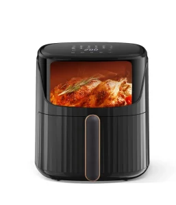 6L Smart Air Fryer Oven Square Digital Control Oil Free Household Cooker in Modern Black