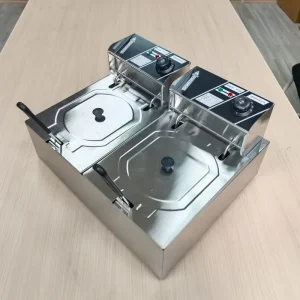 6L+6L Counter Top Deep Fryer with 2 Basket Fried Chicken Machine Stainless Commercial Fryer