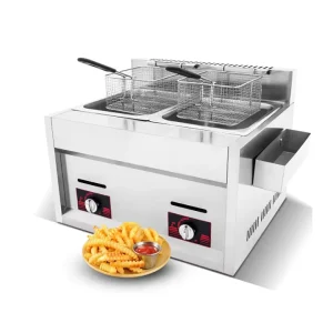 6L+6L Double Tank Table Top Gas Commercial Deep Fryer