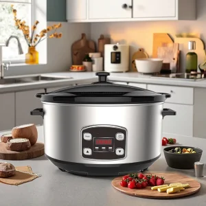 7 Quart Digital Programmable Slow Cooker Sous Vide Auto Warm Setting Preset Menu