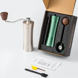 7 Star CNC 420 Conical Ghost Burr Precise Grinding Lightweight Aluminum Alloy Magnetic Grounds Container Manual Coffee Grinder