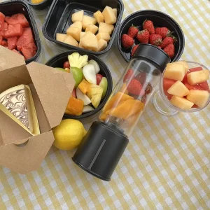 7.4V Black Matt Color USB Rechargeable Mini Portable Personal Juicer Blender Mini Blender Battery Blender