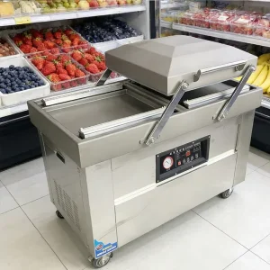 700PD One Touch Dual Chamber Vacuum Sealer Commercial Dry & Wet Dual Use Food Packing Machine for Factory & Store