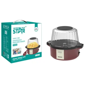 700W 2L 220V 50/60Hz UK/EU Standard Household Small Automatic Electric Popcorn Machine with Puffing Function