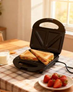 750W Electric Waffle Maker Sandwich Machine Non Stick Cooking Surface 2 Slice Household Use Multi functional Breakfast