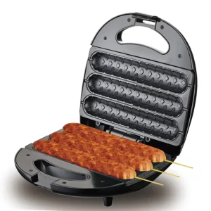 750W Multifunctional Corn Dog Maker Hacedor De Perritos De Maiz Non Stick Coated Plates Double Sided Heating Uniform Heat
