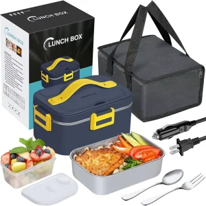 75W Electric Food Warmer Lunch Box Multifunction Stainless Steel PP Lid Container Storage Kitchen Cooking Rectangle Tool Set