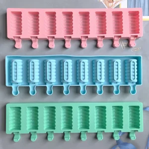 8 Cell Silicone Ice Cream Mold Diamond Shape Popsicle Pudding Cake Molds Dessert Ice Cream Maker Pallet Mould
