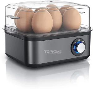 8 PCS Stainless Steel Rotary Switch Electric Egg Boiler Egg Rapid Cooker for Hard Boiled Poached Scrambled Eggs or Omelets