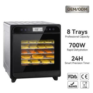8 Tray Professional Stainless Steel Food Dehydrator Heavy Duty Jerky & Fruit Dryer OEM ODM