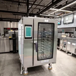 8-Tray Smart Electric Combi Steam Oven Bakeries High Productivity Precise Humidity Self-Cleaning Features Corn Fruit Flour