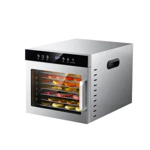 8 Tray Stainless Steel Electric Food Dehydrator with Digital Control up to 90C for Dried Fruit Vegetables Meat Household Use