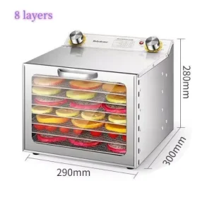 8 Trays Single Zone Commercial Vegetable Pepper Cucumba Dryer Machine Jerky Dehydrator