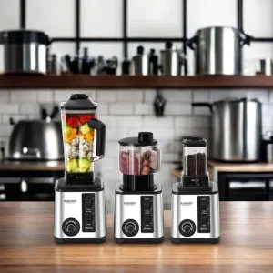 8 in 1 Commercial Kitchen Mixer 9500W 4L Professional Tabletop Blender Heavy Duty Silver Household USB Battery Operated