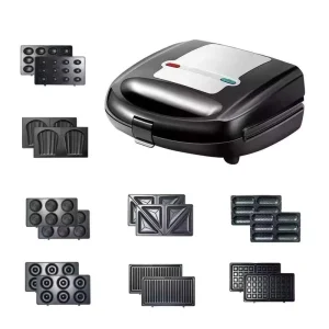 8 in 1 Multi function Non Stick Coating Breakfast Maker Detachable Plates Sandwich Waffle Maker
