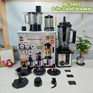 8 in 1 Stainless Steel High Power Blender Multifunctional Mixer Meat Grinder & Juicer Household Use Model BF-5082