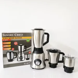 800W Commercial Table Blender Heavy Duty 3-in-1 Stainless Steel Kitchen Mixer for Hotels Outdoor Use 0.6L Countertop