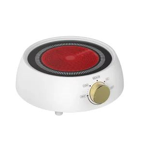 800W Household Portable Electric Single Hot Plate Cooker Coil Heating Element Touch Control Automatic Shut Off for Outdoor Use