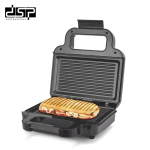 800W Sandwich Press Non-Stick Grill Panini Maker with Temperature Control & Cool-Touch Handle