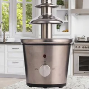 807 Household Stainless Steel Tabletop Electric Chocolate Fountain with Knob Indicator Light for Home Use