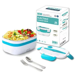 80W Electric Lunch Box Food Heater Portable Heating Lunch Box 3 in 1 Heated Food Warmer 12V/24V/110V/220V for Car Truck Office