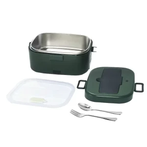 80W Heating Food Warmer Electric Portable Electronic Heated Lunch Boxes with Aluminum Liner Base for Car Truck Office