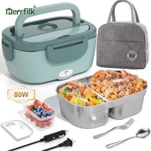 80W USB Powered Heated Lunch Box Multi Use Electric Food Warmer for Car Household Fast Heating Portable Design